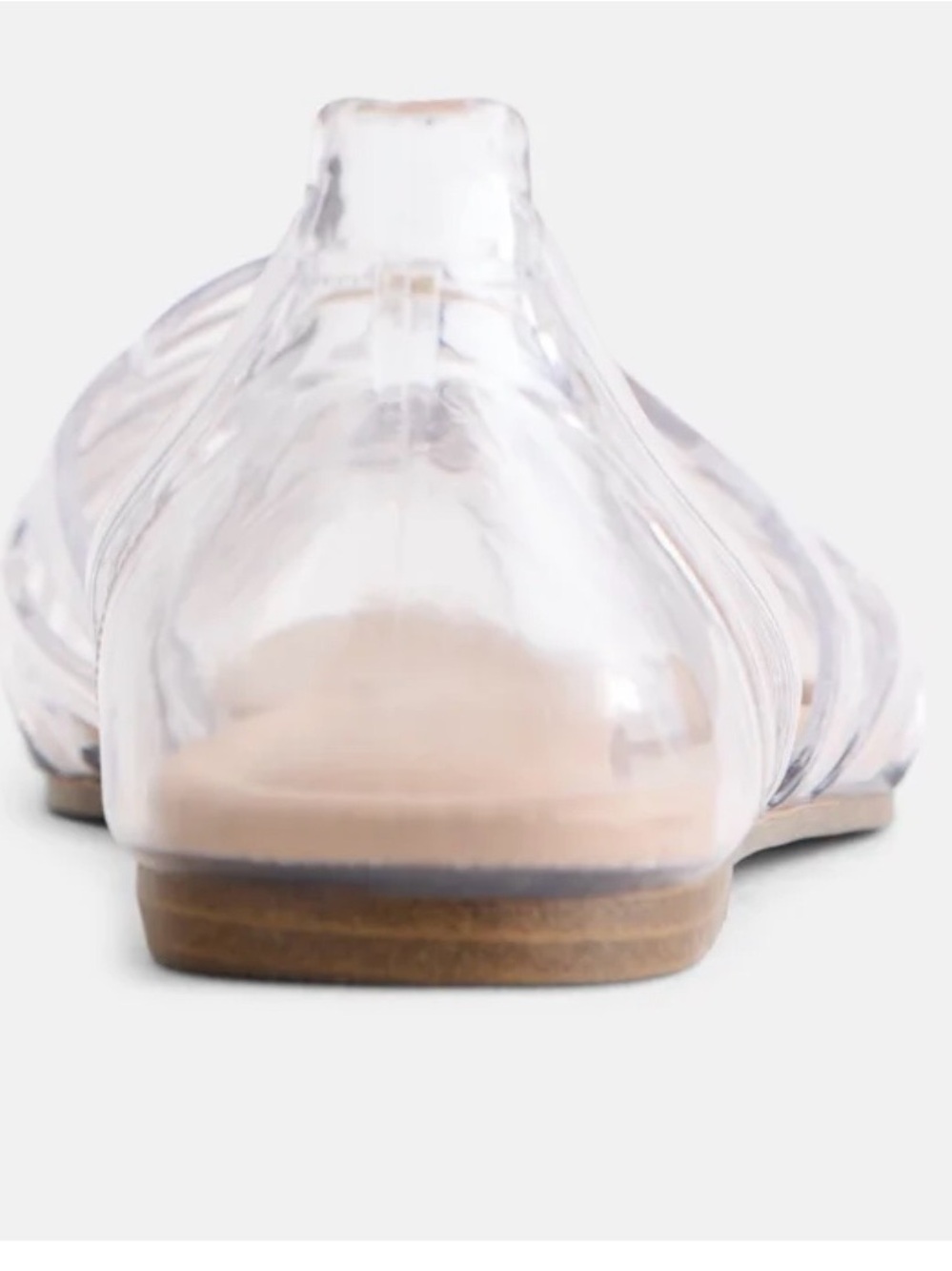 Time and Tru Clear Strappy Sandals with Tan Footbed - Women NEW - Picture 4 of 5